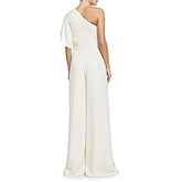 Jumpsuit mit schrägen Schultern und einfarbigem Temperament